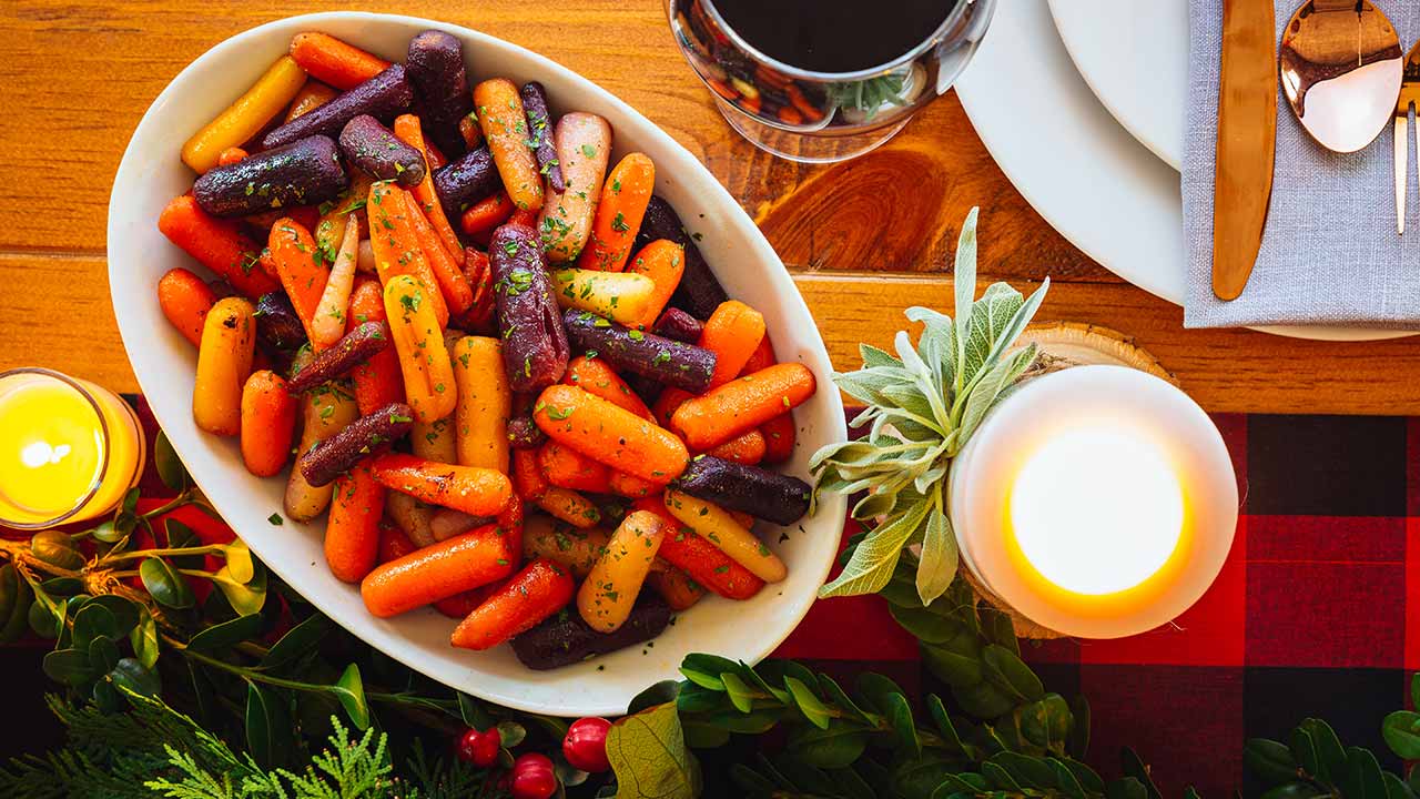 rainbow carrots in a bowl