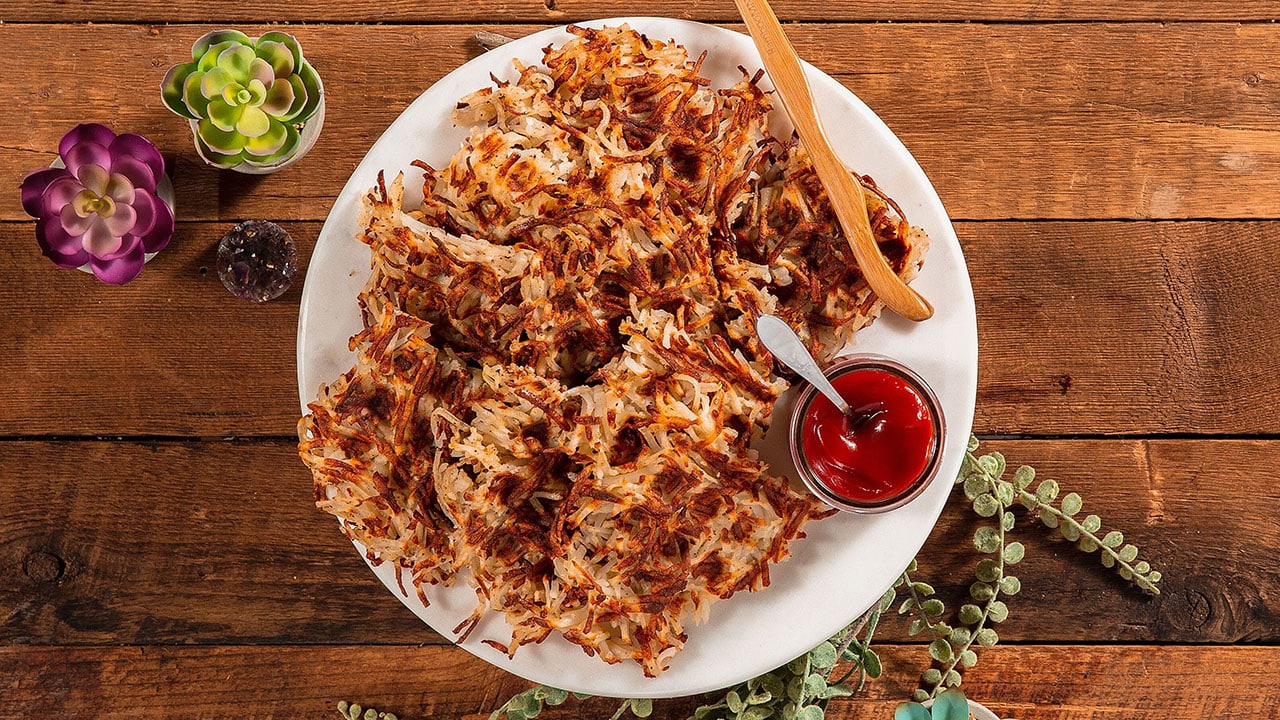 hash browns made on waffle maker