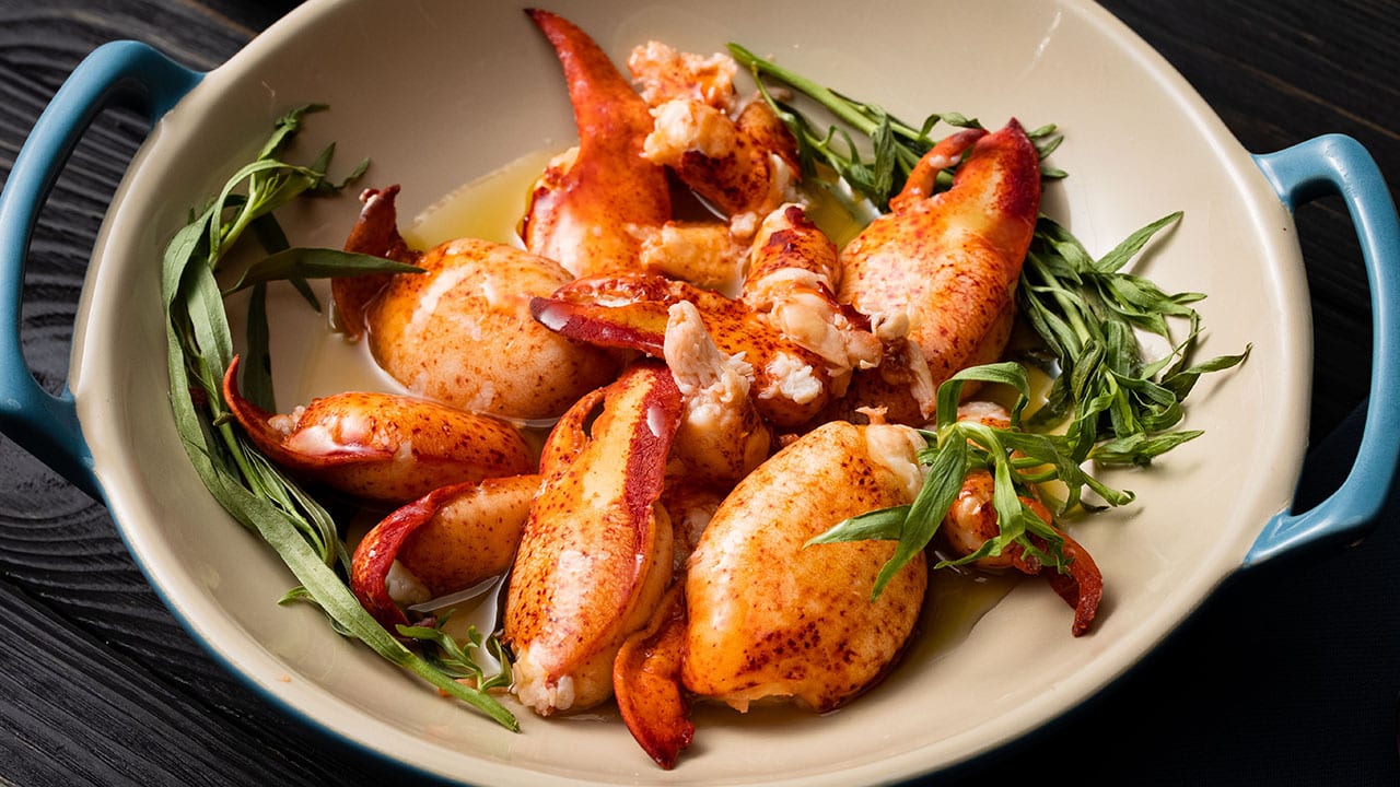 easy butter poached lobster
