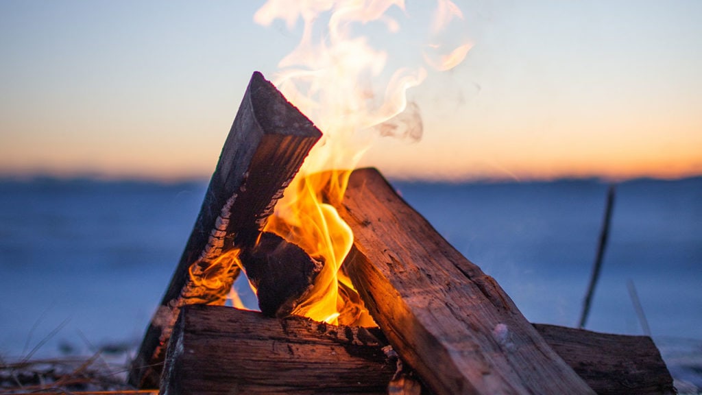 fire on beach
