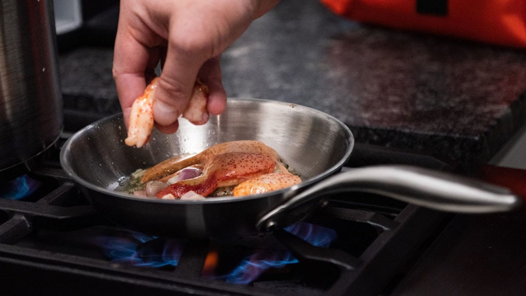 sauteing lobster