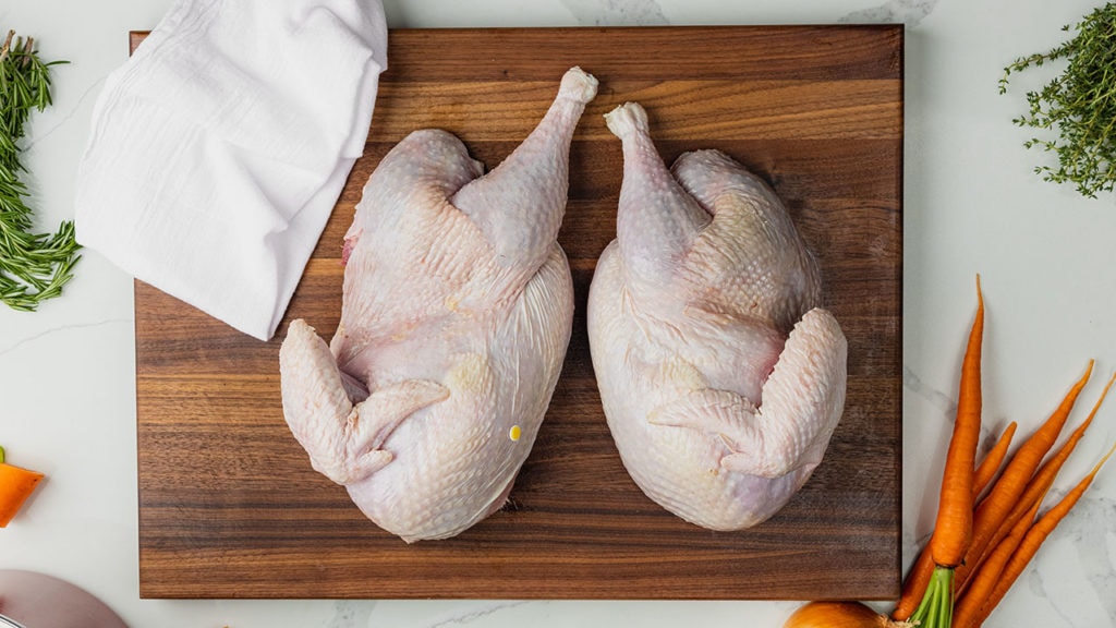 turkey cut in half