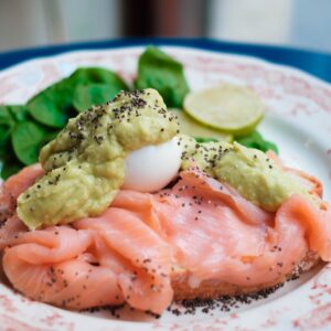 Smoked salmon on a plate