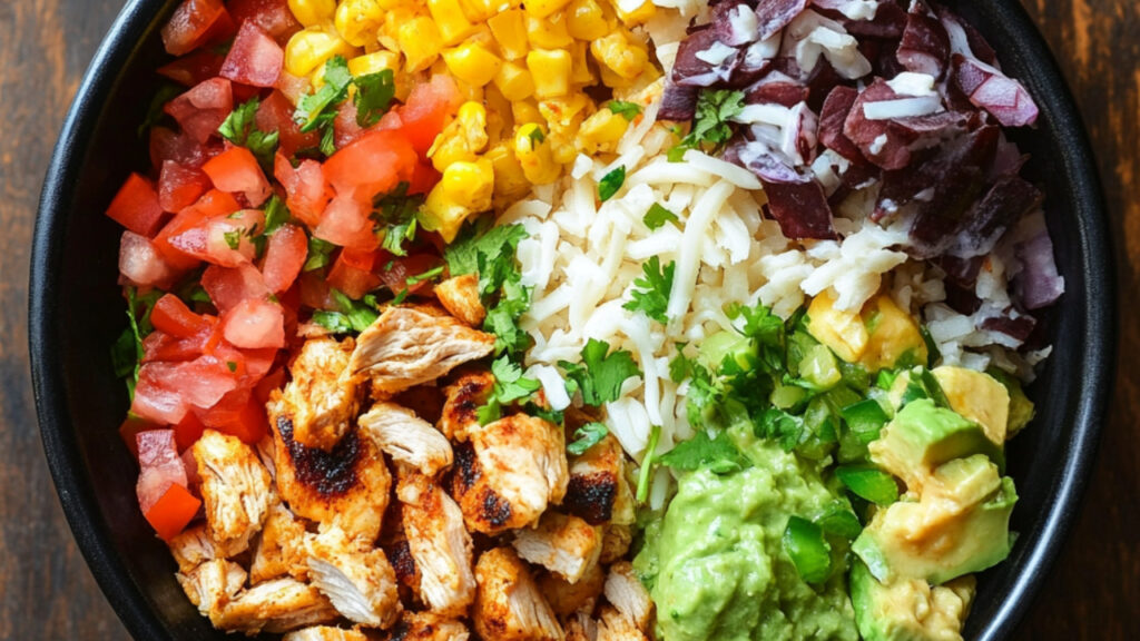 Chicken with vegetables in a bowl