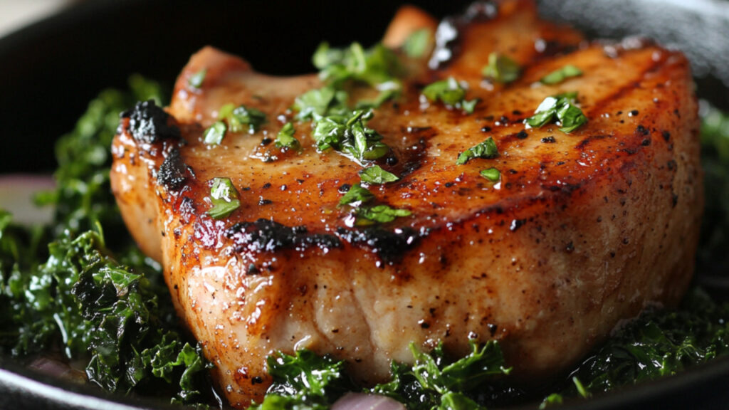 BBQ Pork Chops on a pan
