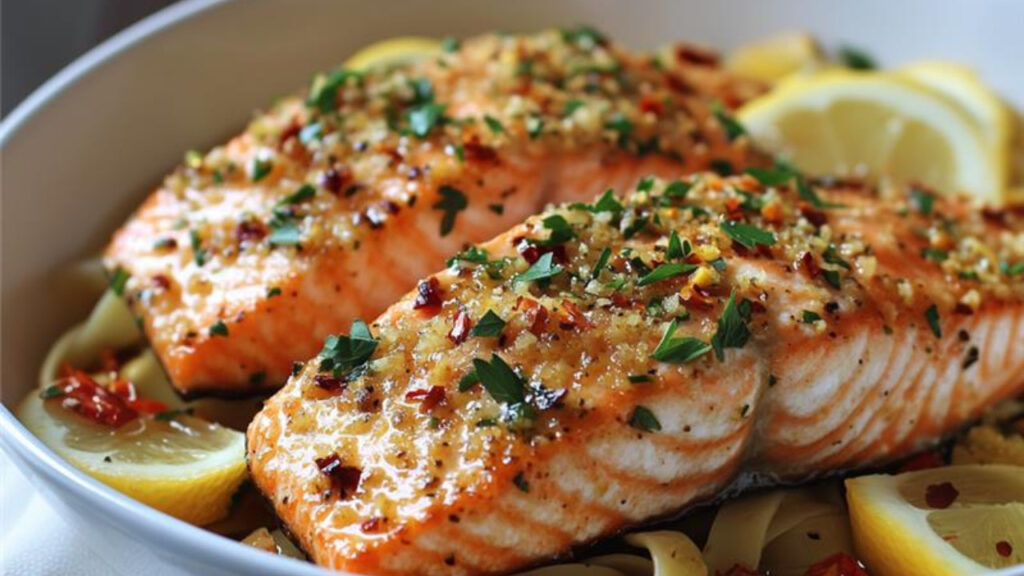 Baked Lemon Salmon in a bowl