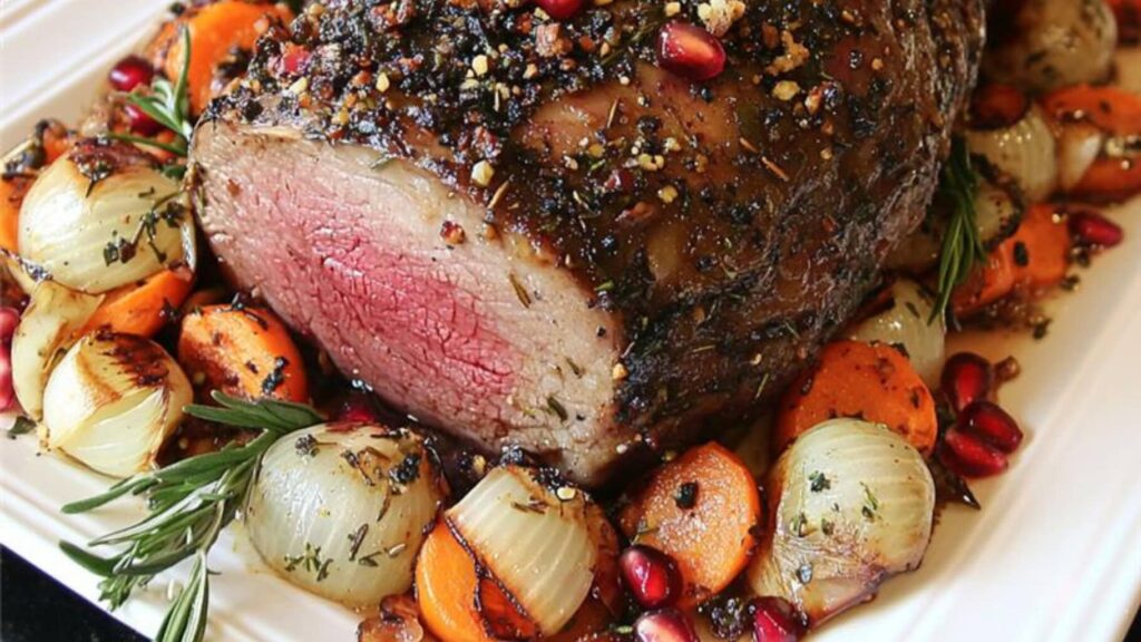Boneless Leg of Lamb on a plate