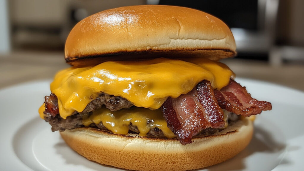 Bacon Cheeseburger on a plate