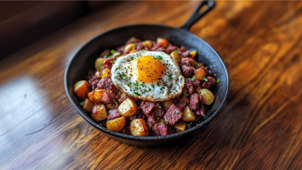 corned beef hash and eggs