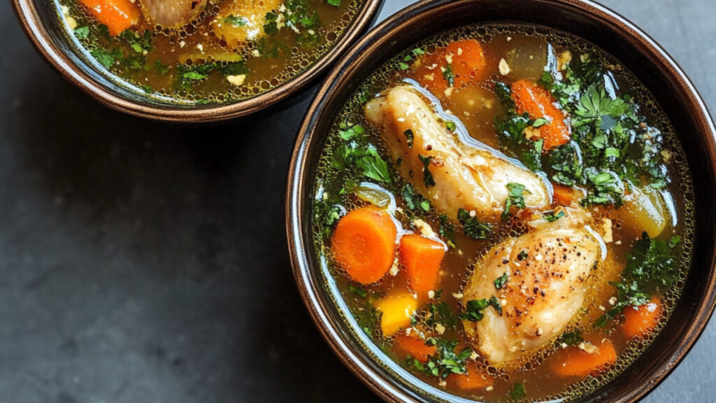 Chicken Wing Soup in a bowl