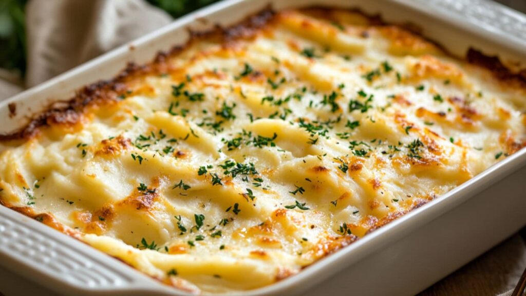 whipped potato in a serving dish