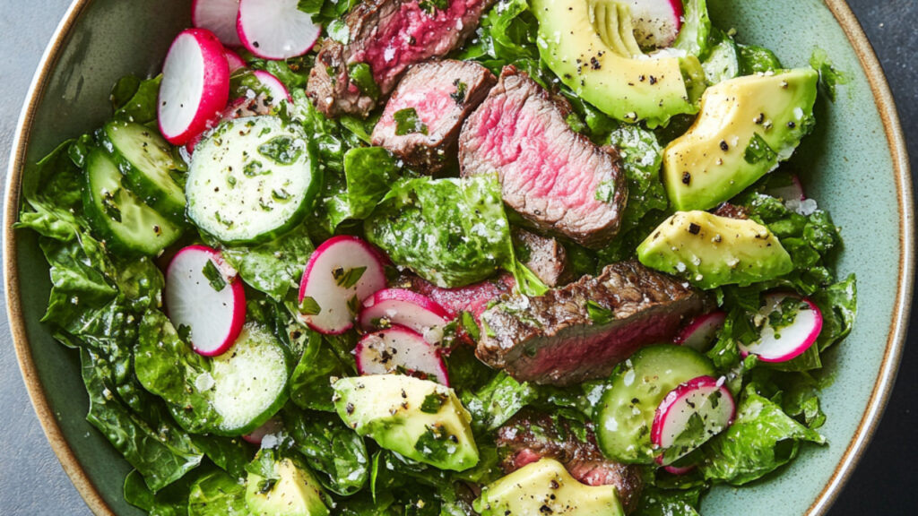 green goddess steak salad