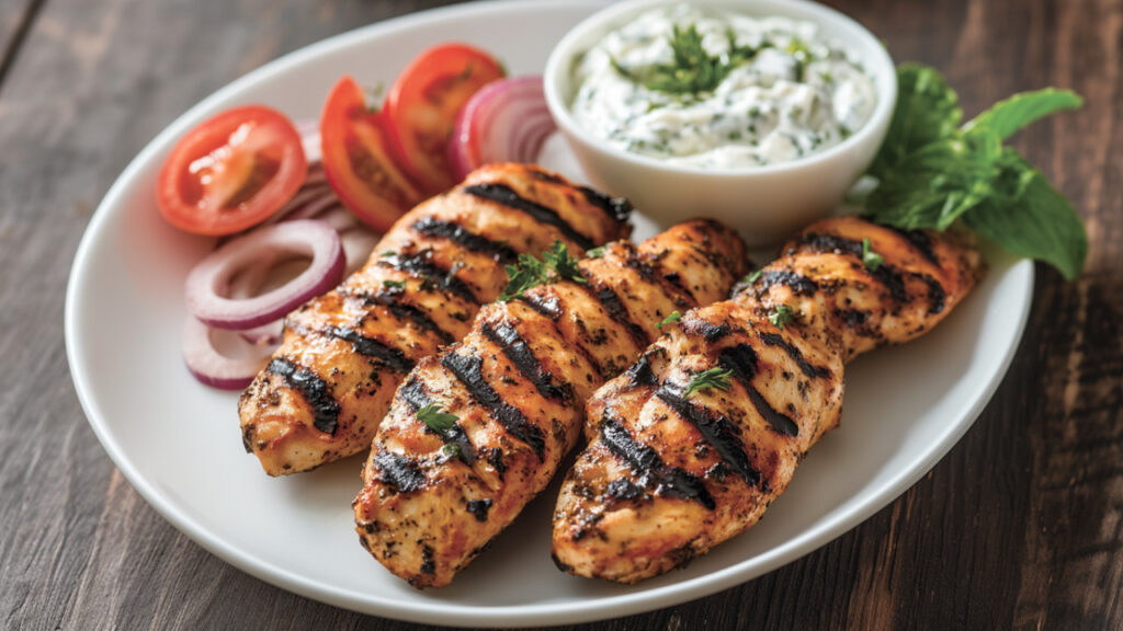 Gyro Chicken Tenders on a plate