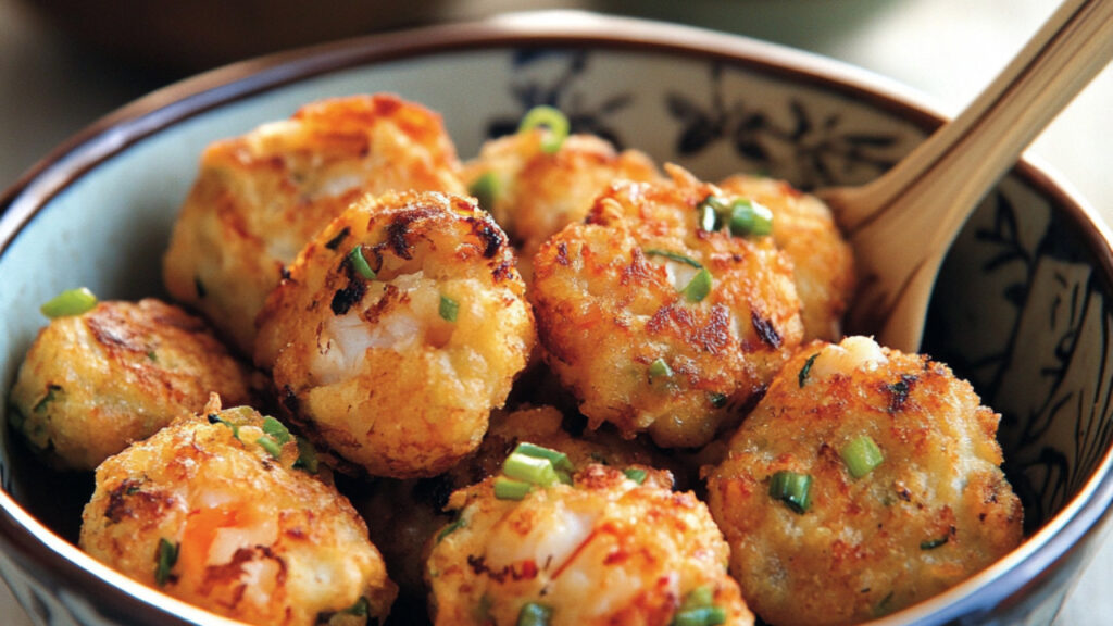 Lobster and Scallion Fritters in a bowl