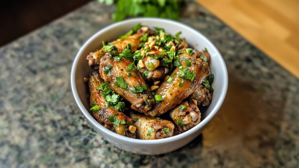 Salsa Macha Wings in an air fryer