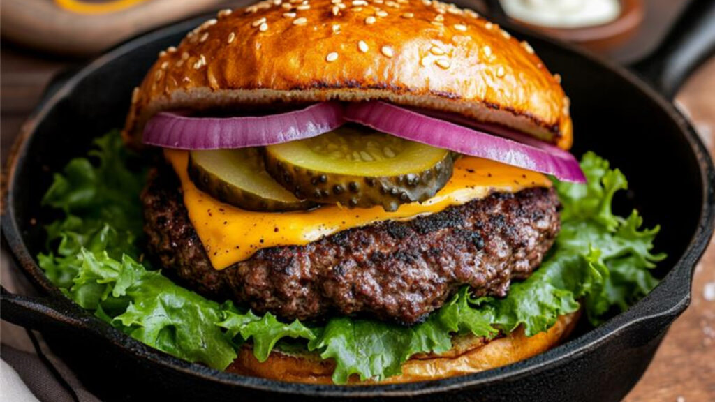 Smashburger on a pan