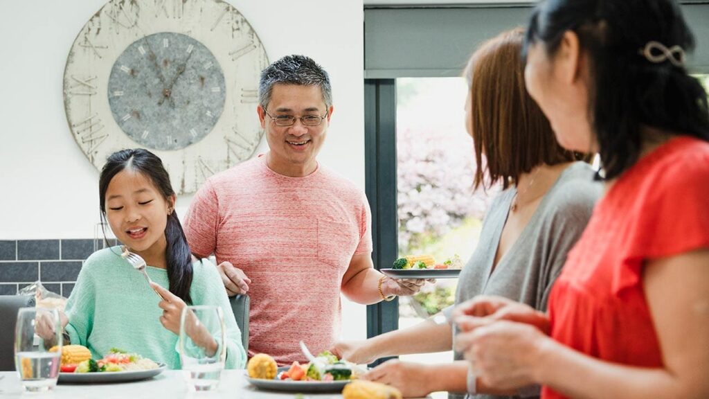 family eating