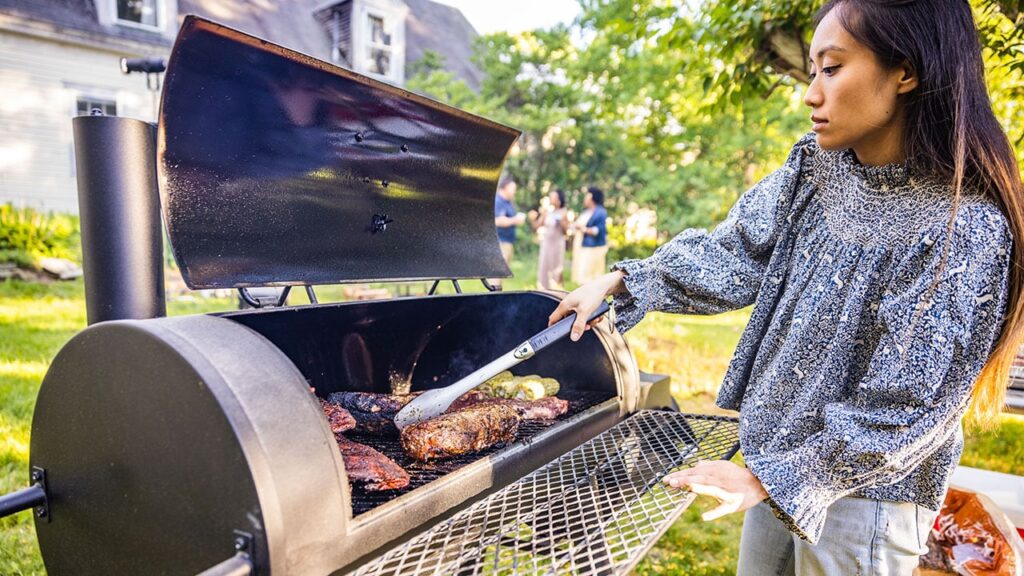 grilling outside