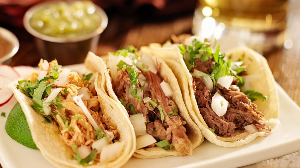a variety of tacos